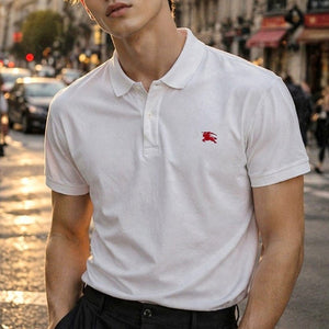 [국내배송/당일출고] 버버리 기마상 로고 폴로 반팔티 화이트