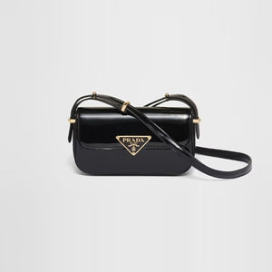 프라다 페이턴트 가죽 숄더백 블랙 1BD339