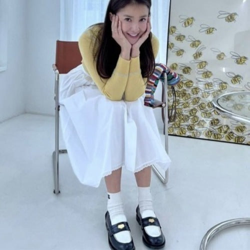 미우미우 코인 페니 로퍼 화이트/블랙 (이시영,기은세,산다라박,강민경 등 착용)
