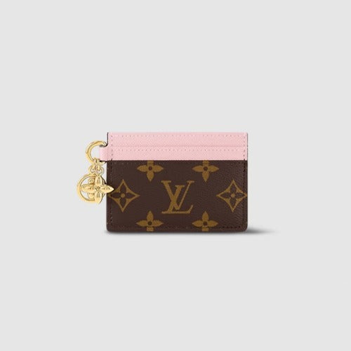 루이비통 모노그램 LV 참 카드 홀더 핑크 M82739