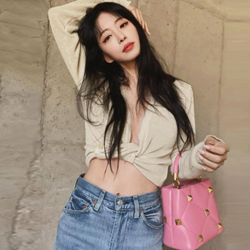 발렌티노 로만스터드 탑 핸들백 S 핑크 (한예슬,손예진,신세경 착용)