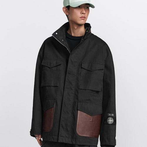 디올 X 스톤 아일랜드 패치 재킷 블랙