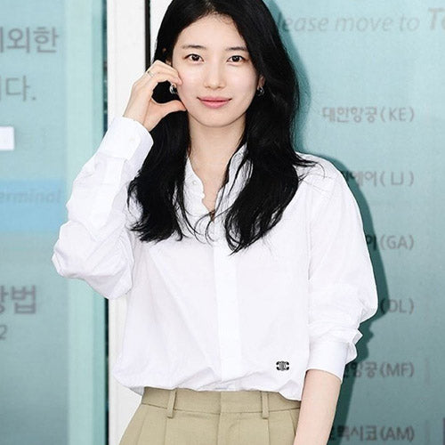[국내배송/당일출고] 셀린느 트리오페 로고 클래식 셔츠 화이트 (수지,박보검 착용)