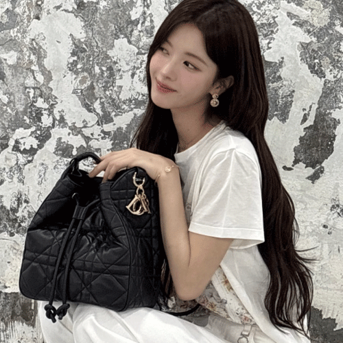 디올 디모션 미디엄 백 블랙 (노정의 착용)
