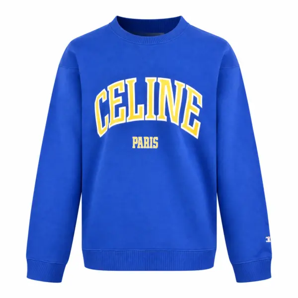 [국내배송] 셀린느 CELINE PARIS 아치 로고 기모 맨투맨 블루 (뷔 착용)