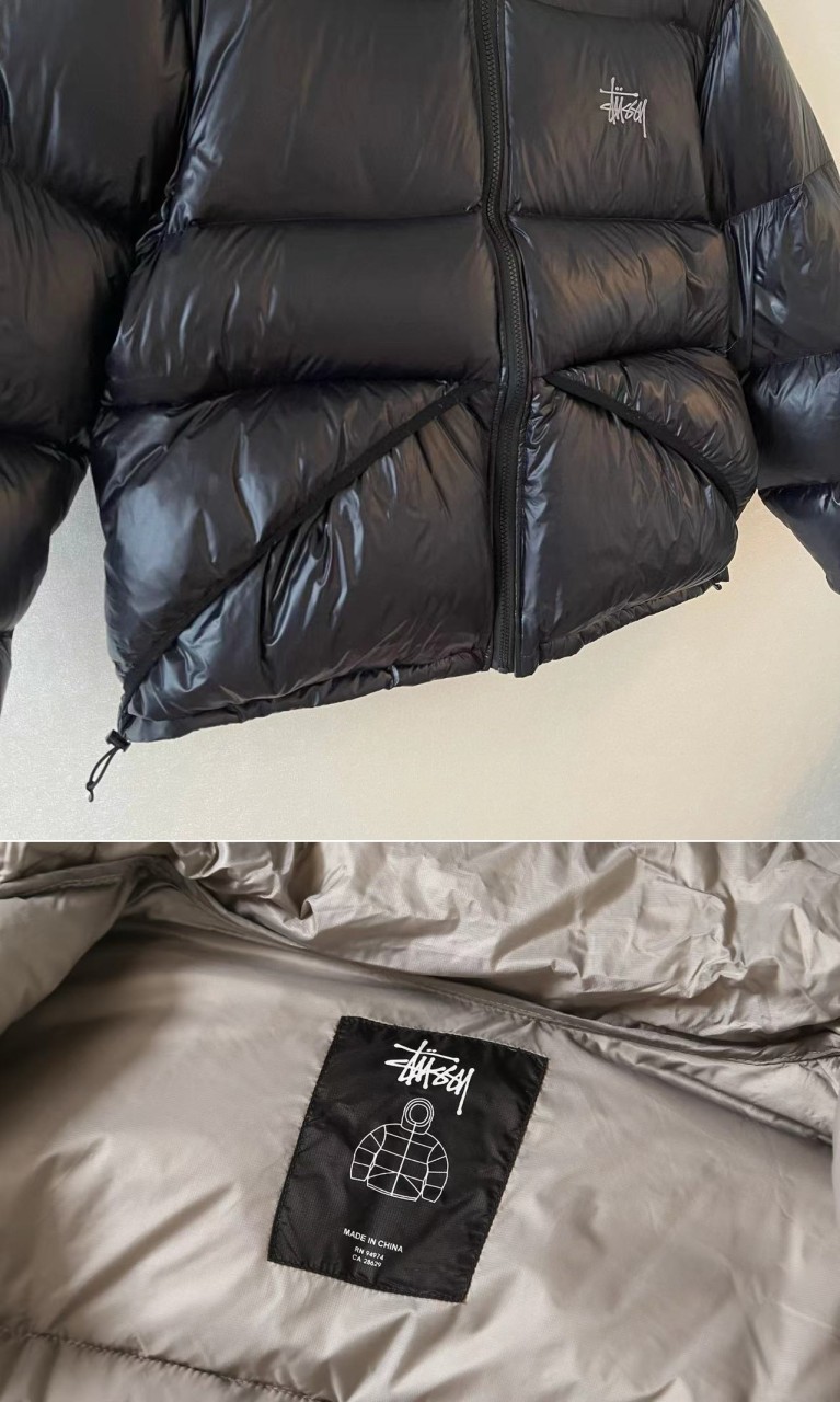 스투시 마이크로 립스탑 다운 파카 팬텀 블랙 판매 제품 실사