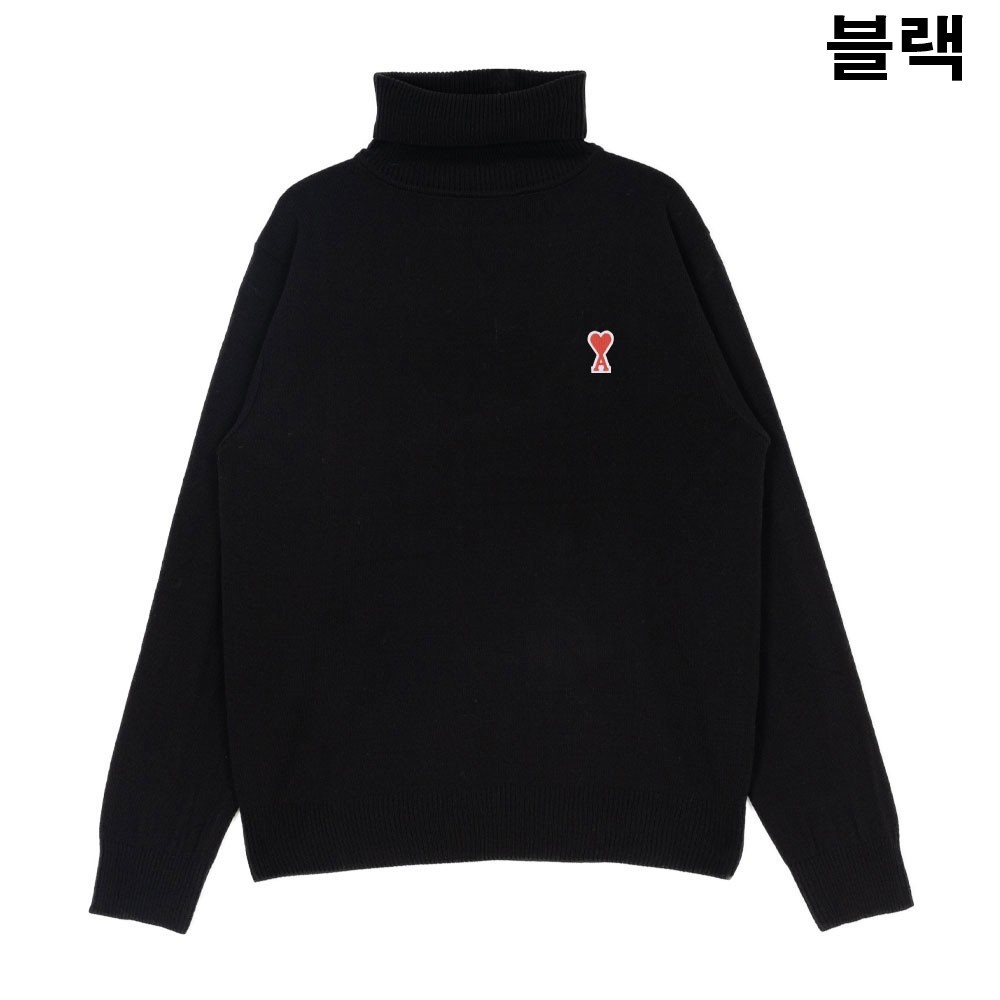[국내배송] 아미 스몰 패치 터틀넥 4컬러 판매 제품 실사