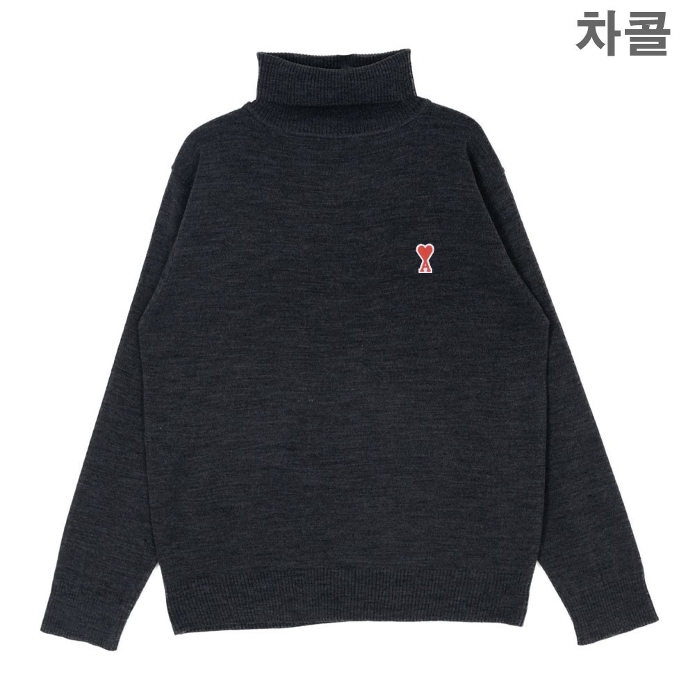 [국내배송] 아미 스몰 패치 터틀넥 4컬러 판매 제품 실사