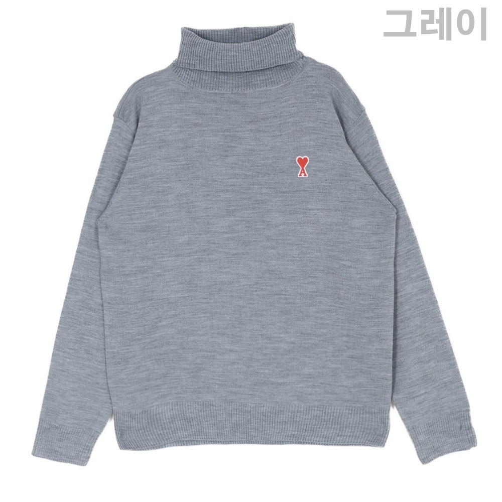 [국내배송] 아미 스몰 패치 터틀넥 4컬러 판매 제품 실사